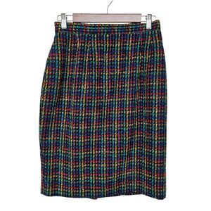 Vintage Norton McNaughton Skirt Size 8 Wool Blend Vibrant Office Pencil Work